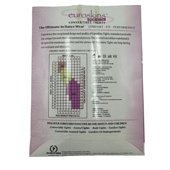 NWT Euroskins for Kids in Theatrical Pink Tights Size S/M - Picture 2 of 2